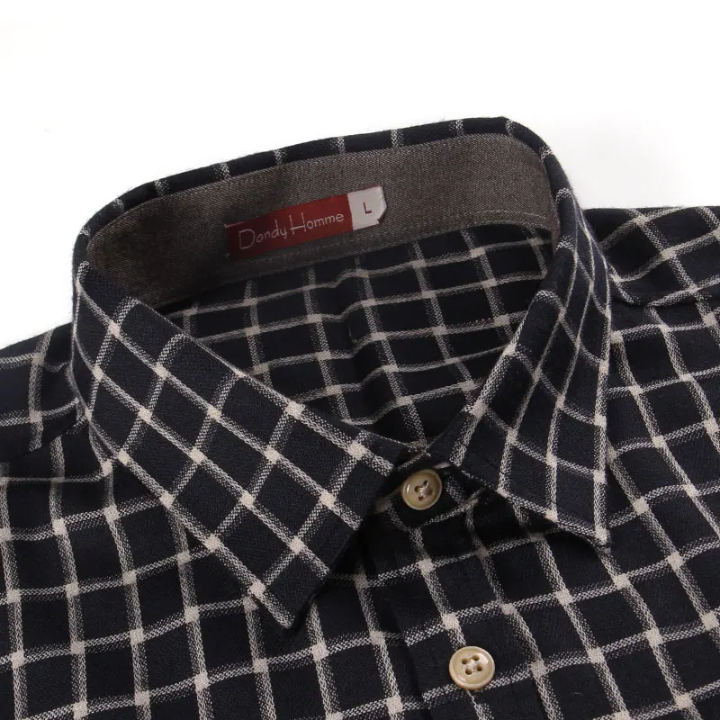 DANDY HOMME2016fashion брендовая одежда Осенние футболки с длинными рукавами для мужчин в английском стиле slim fit рубашки для мальчиков однобортный palid Платье с карманом футболки