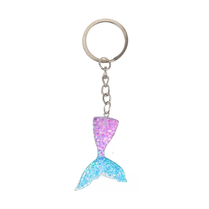 Креативный брелок для ключей «русалка», цветной Кристальный брелок с морским хвостом, держатель для ключей, сумка для девочек, подвеска украшения подарки - Цвет: 8