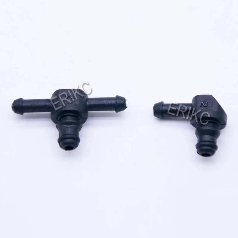 ERIKC Common Rail Injector Return Oil Backflow Pipe Connector L Type Plastic Tee Joint for Bosch 110 Series Injector 10pcsBag (2)