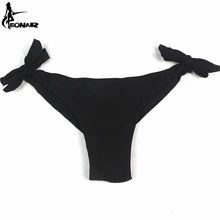 Эонар Купальники для малышек, женская обувь Cheeky Bikini Bottom Регулируемый сбоку Галстуки бразильский стринги Плавание костюм классического кроя Низ biquini Плавание