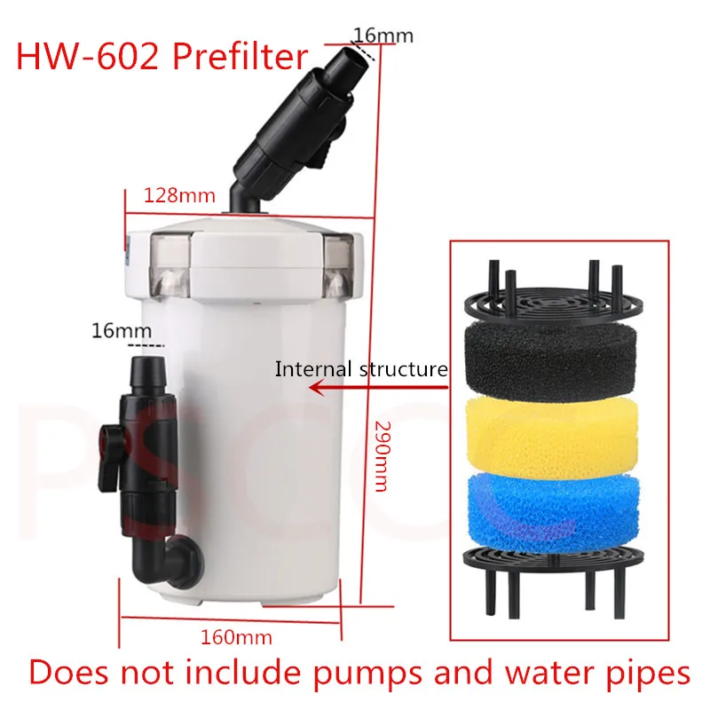 110-240 В SUNSUN внешний фильтр hw602b/HW-602B мини внешний фильтр для аквариума. SUNSUN HW602 HW-603B/HW603B/HW603 - Цвет: LW-602 Pre-filter