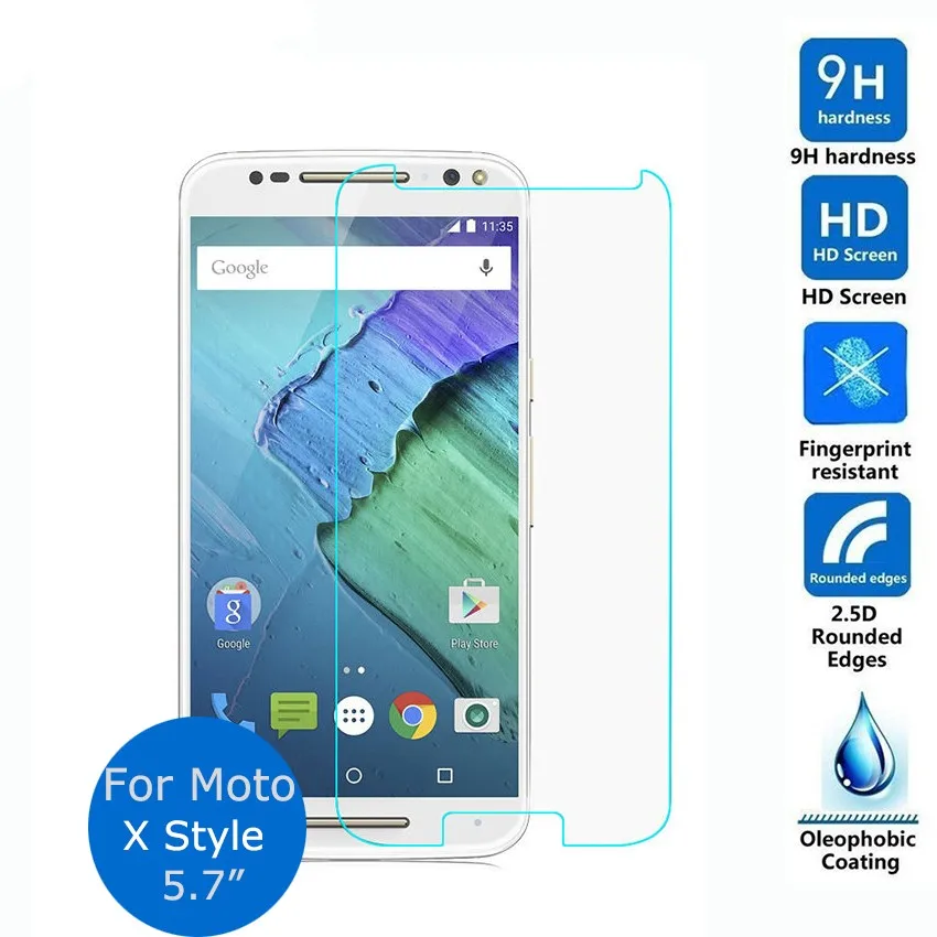 0 26 мм Взрывозащищенная Передняя ЖК-пленка из закаленного стекла для Motorola Moto X Style