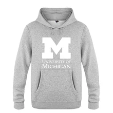 Университет Мичигана толстовки мужские мужские с капюшоном флисовый пуловер толстовки