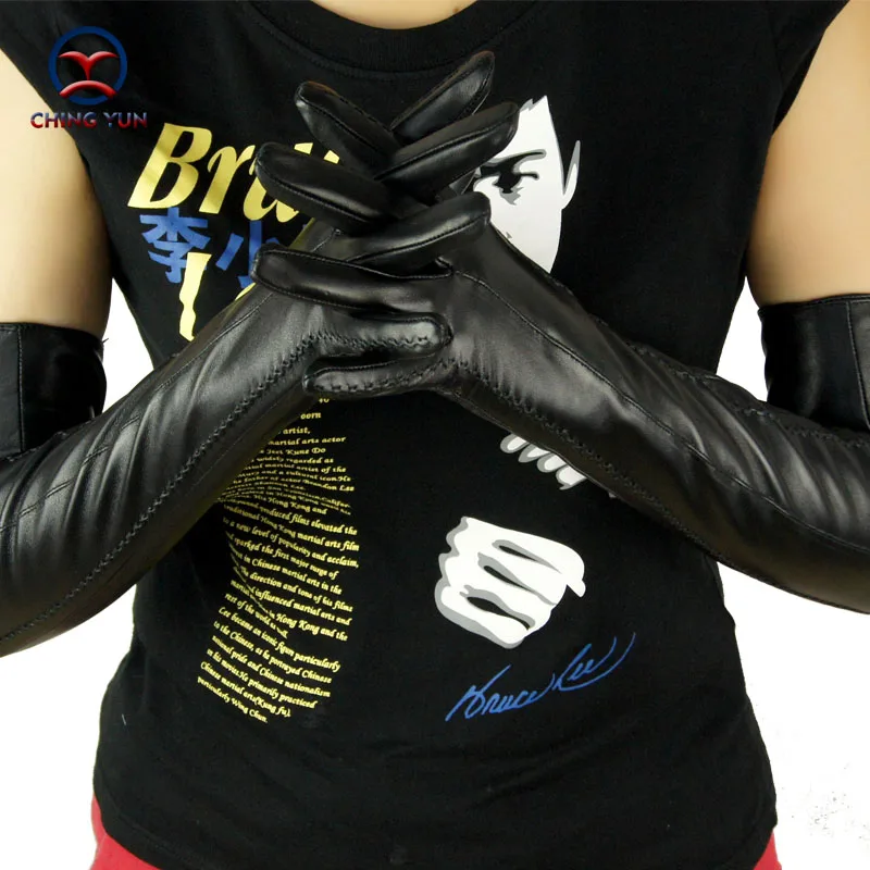 Kaufen 2018 neue winter dame mode schaffell leder hohe qualität heißer verkauf handschuhe frauen echtes fäustlinge lange stil Arm hülse bd60