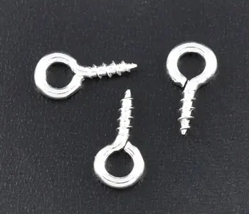 

DoreenBeads silver color Screw Eyes Bails Top Drilled Findings 8x4mm, sold per packet of 150 Hot new