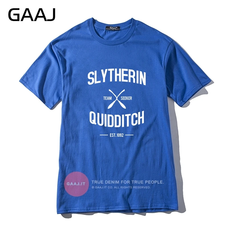 "Slytherin Quidditch Team" Футболка для женщин топы для влюбленных женская футболка тонкая женская одежда однотонная дизайнерская футболка - Цвет: Blue