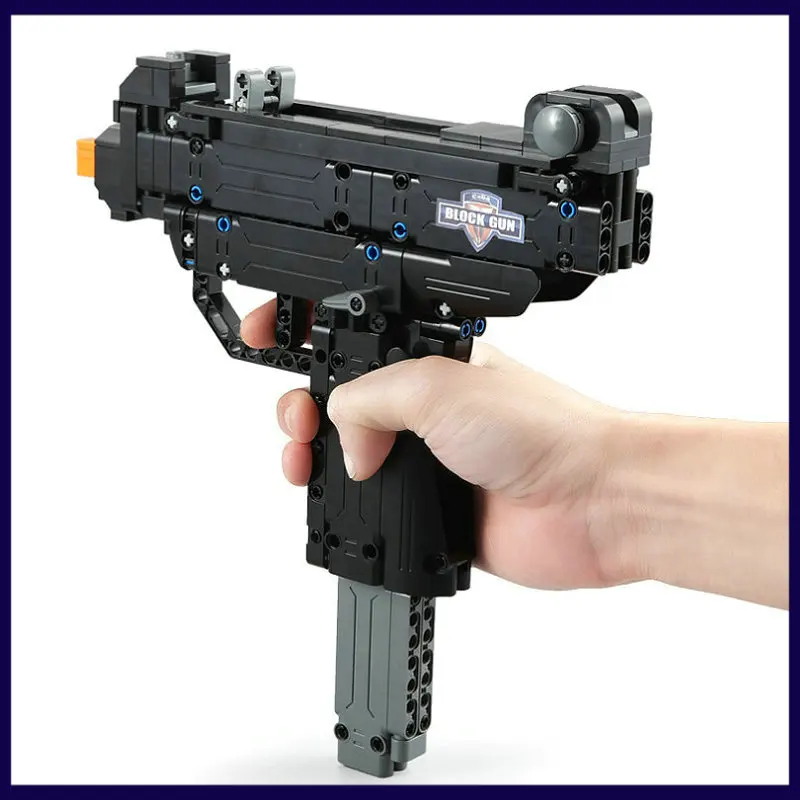 Пистолет-пулемет на открытом воздухе игрушки серия Военная Модель Сборка пистолет с безопасными EVA пулями кирпичи игрушки подарки для