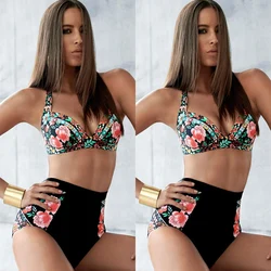 

2016 summer plus size Bikini swimsuit high waist G cup women sexy floral swimwear female swim swimming bathing suit