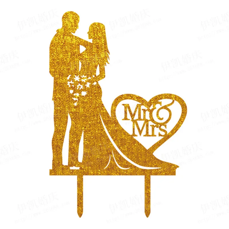 Свадебный торт вставляется акриловый Топпер невесты жениха Mr Mrs Свадьба День