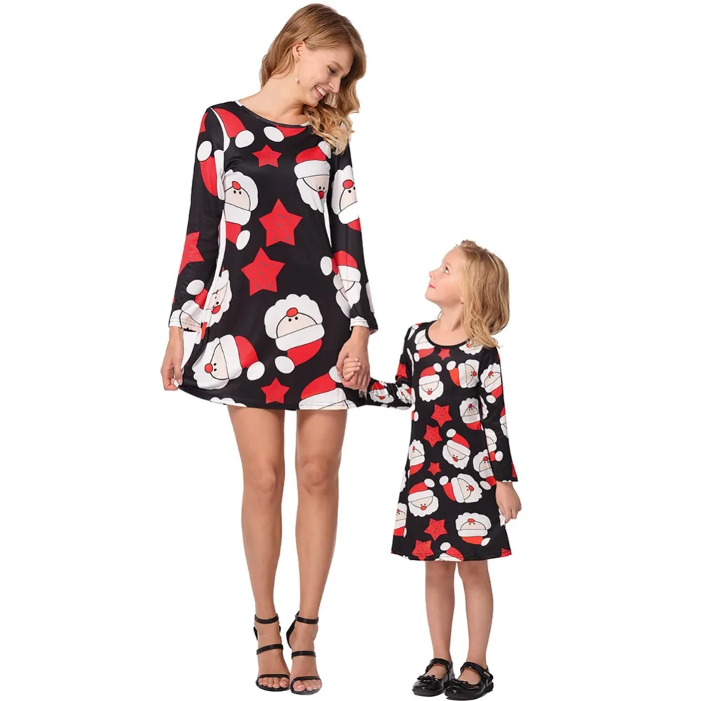 

Mother Daughter dresses 2018 Christmas Family Matching Outfits Mother & Princess baby girl dress Family look clothes
