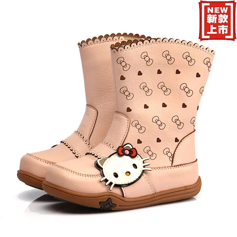 free shipping hello kitty girls winter boots children's princess snow