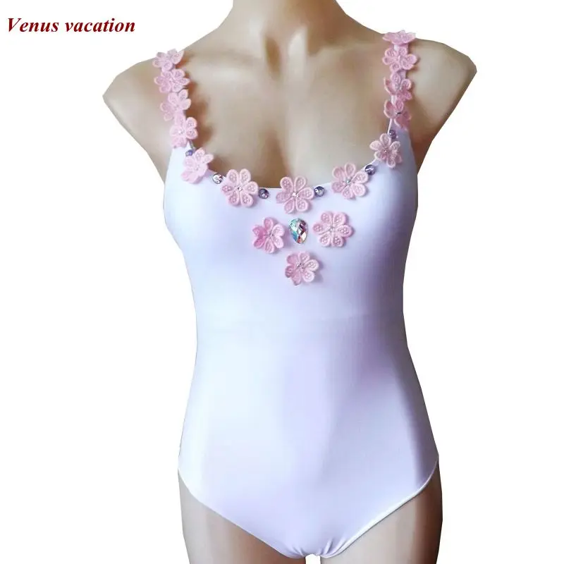 

2017 Venus Vacation siamese bikini flower floral swimwear diamond bathing suit women swimsuit push up biquini bikinis