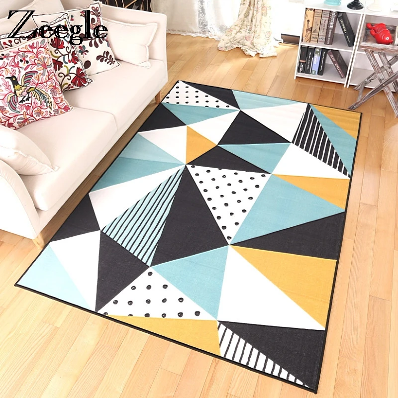 

Zeegle Modern Nordic Rugs And Carpets Living Room Absorbent Bedroom Carpet Bedside Mats Rectangular Floor Mats Coffee Table Rug