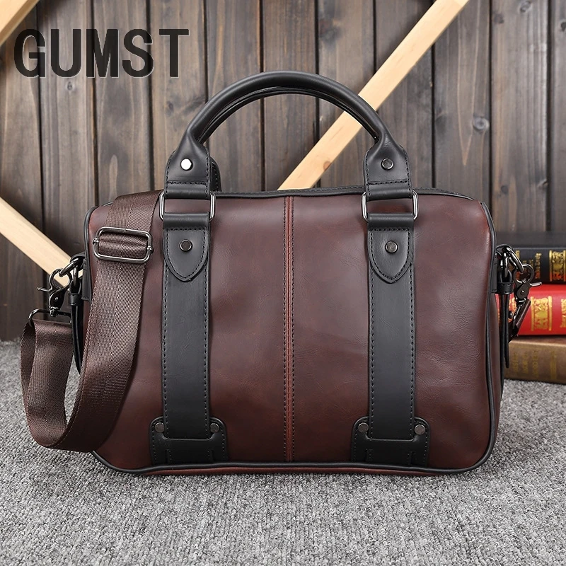 Новый портфель GUMST из искусственной кожи Crazy horse для ноутбука деловой мужчин