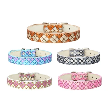 

Shiny PU Leather Dog Collar For Small Medium Large Dogs Adjustable Pet Necklace Dog Accessories Pet Supplies