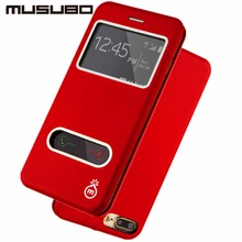Musubo марка кожаный чехол case для iphone 7 флип чехлы для iphone 7 plus стенд cover смарт вид из окна предложение протектор экрана чехол на айфон 6 Plus 7 Plus кожаный чехол cases