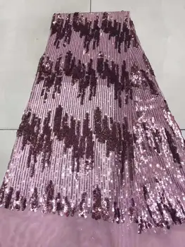 

5 yards sequins polyester African lace Nigeria lace French mesh tulle suitable for autumn and winter dress DIY apparel fabri