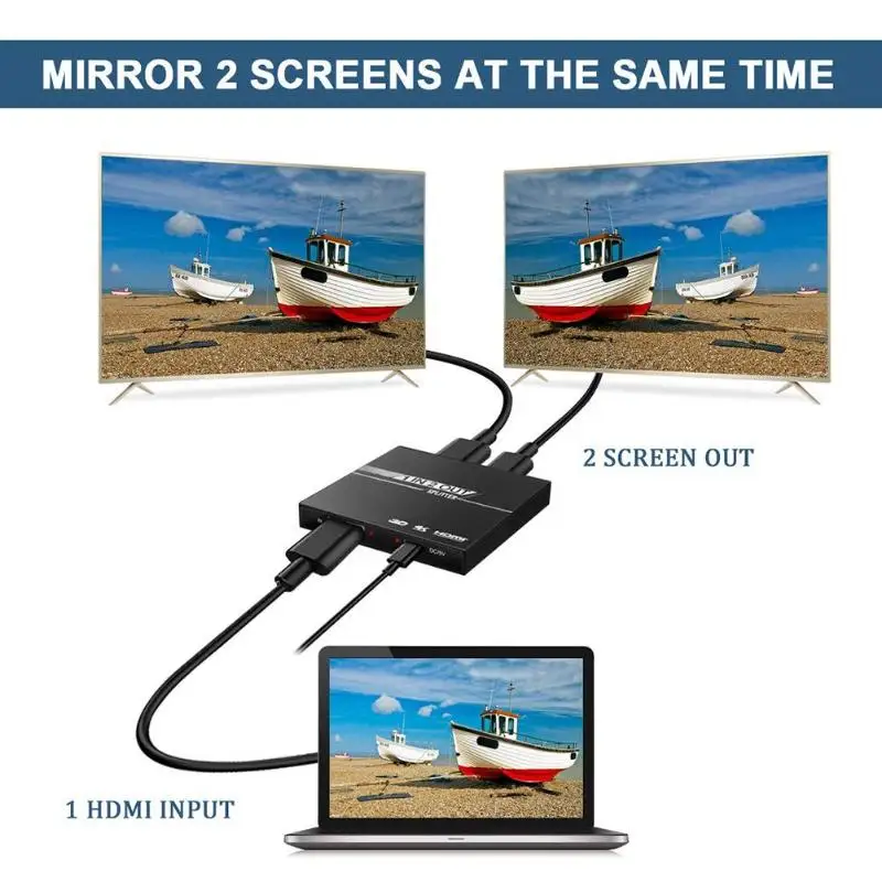 ALLOYSEED Upgrade HDMI Repeater HDMI Splitter 1 in 2 out Aluminum Ver1.4 HDCP 4K HDMI 1x2 Switcher 3D 1080P Extender