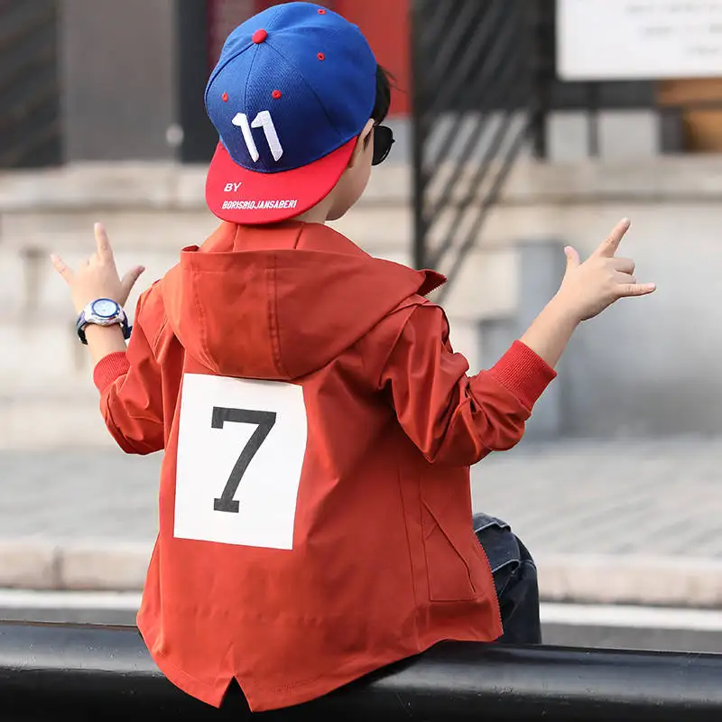 Boys jacket spring and autumn models big children's windbreaker children's baseball uniform boy jacket