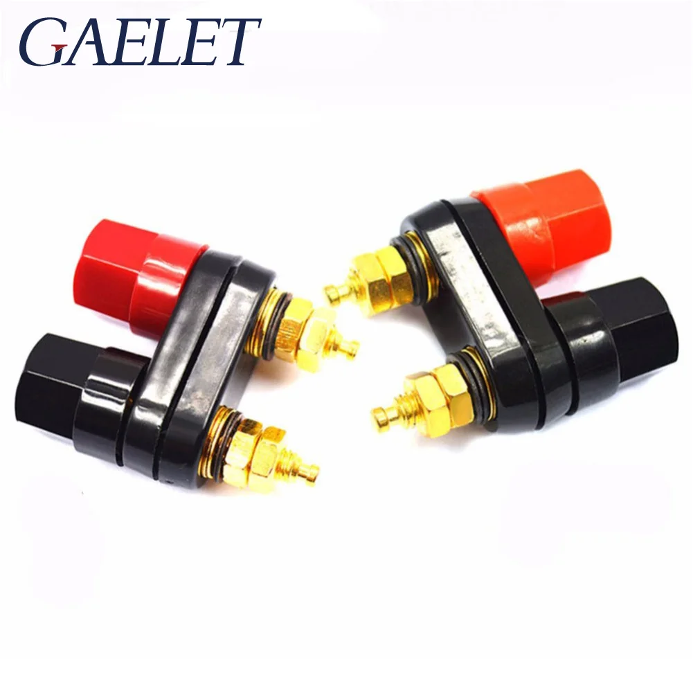 

Banana Plugs Couple Terminals Dual 4mm Banana Plug Jack Socket Double hexagon Binding Post Red Black Connector Amplifier ZK30