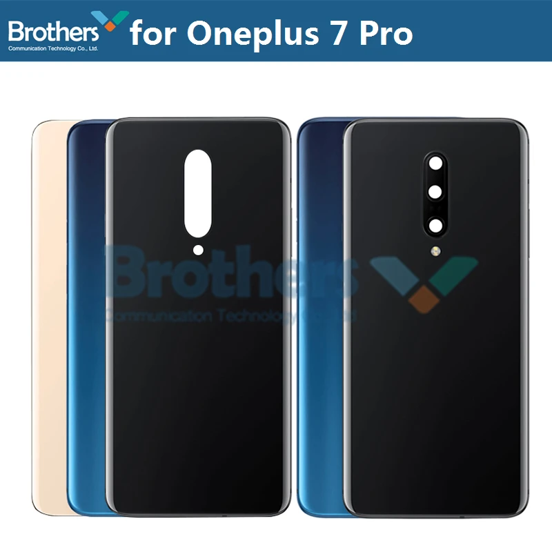 Original for Oneplus 7 Pro Back Cover Battery Housing with Camera Glass Lens for 1+7 Pro Battery Door Phone Replacement NoButton (1)