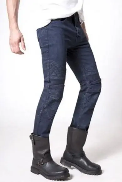 

Men UGLYBROS Guardian Ubp09 Motorcycle Road Locomotive Jeans Blue Jeans with Proctions