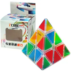 Z cube 3 слоя Скорость Magic cube 3x3x3 Треугольники головоломки cube 3*3*3 игрушки Прозрачный lucid Cubo Megico