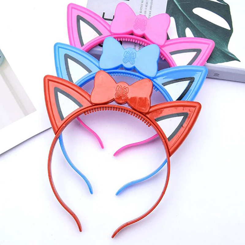 LEDLight UpFlashingLuminousChristmas Headband Cat Ears Blinking Glow Hairbands Halloween Wedding Glow In The Dark Led Toys  (2)