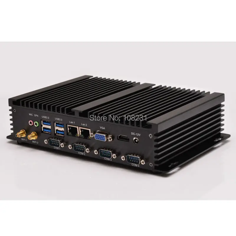  Dual display mini pc with 8GB RAM and 500GB HDD, X86 mini pc with 4 serial port, dual lan mini pc without fan 