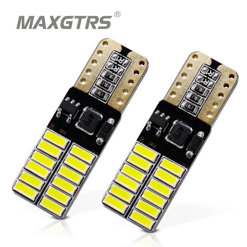 2x 800LM-1000LM T10 W5W 24Led 4014 SMD чип Canbus авто номерной знак купольный поворотный светильник белый/синий/голубой/красный