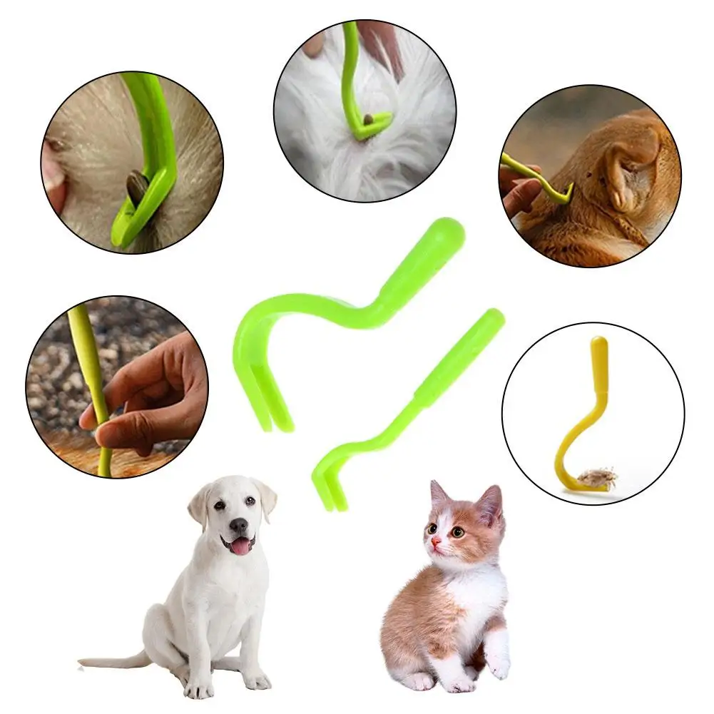 

2PCS Pets Tick Removal Tool Multi-purpose Dual Teeth Tick Twister Cats Dogs Comb Cleaning Supplies Remove Fleas Louses Ticks