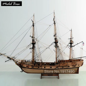 

Wooden Ship Models Kits Train Hobby Model-Ship-Assembly Educational Model Boats Wood 3d Laser Cut 1/48 American ship Rattlesnake