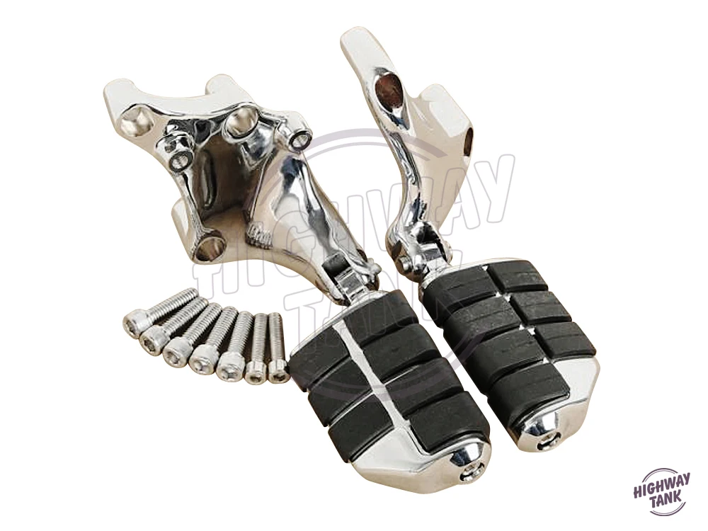 Chrome Lion Paw Motorcycle Foot Pegs & Mount Brackets Moto Foot Rest