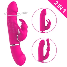 Dual Motor 360 Degrees Rotation Vibrator Two Heads Swing Dildo Vibrating Clitoral Prostate Stimulation Sex Products for Woman