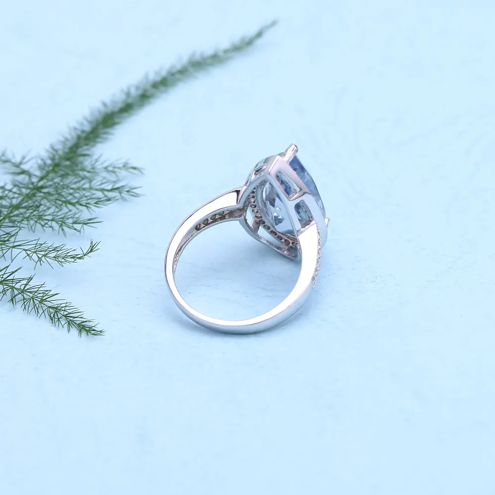 Gem's Ballet 7.89Ct натуральный иолит синий мистик кварц кольцо 925 пробы серебро драгоценный камень капли воды, кольца для женщин ювелирные изделия