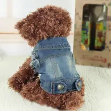 Durable Pet Cat Puppy Soft Blue Jean Dog Coat Jacket Dog Clothes Six size