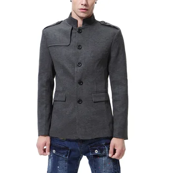 

New Chinese style Business fashion Blazer Men Casual Stand Collar Male clothes Slim Fit Mens coat Dropshipping Jacket Size S-2XL