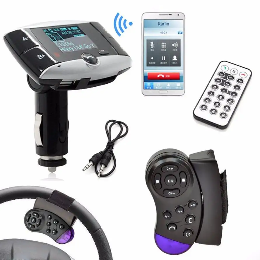 

Perfect Fashion Design 1.5LCD Car Kit MP3 Player Bluetooth FM Transmitter Modulator SD MMC USB Remote Latest styles @119