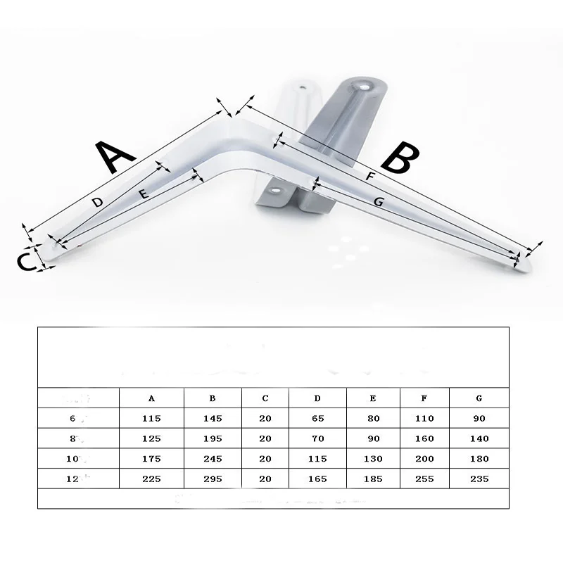2 шт./компл. 8 дюймов Белый утолщенной сталь треугольники складной кронштейн полки настенный Self поддержка металлический угловой кронштейн с шурупы
