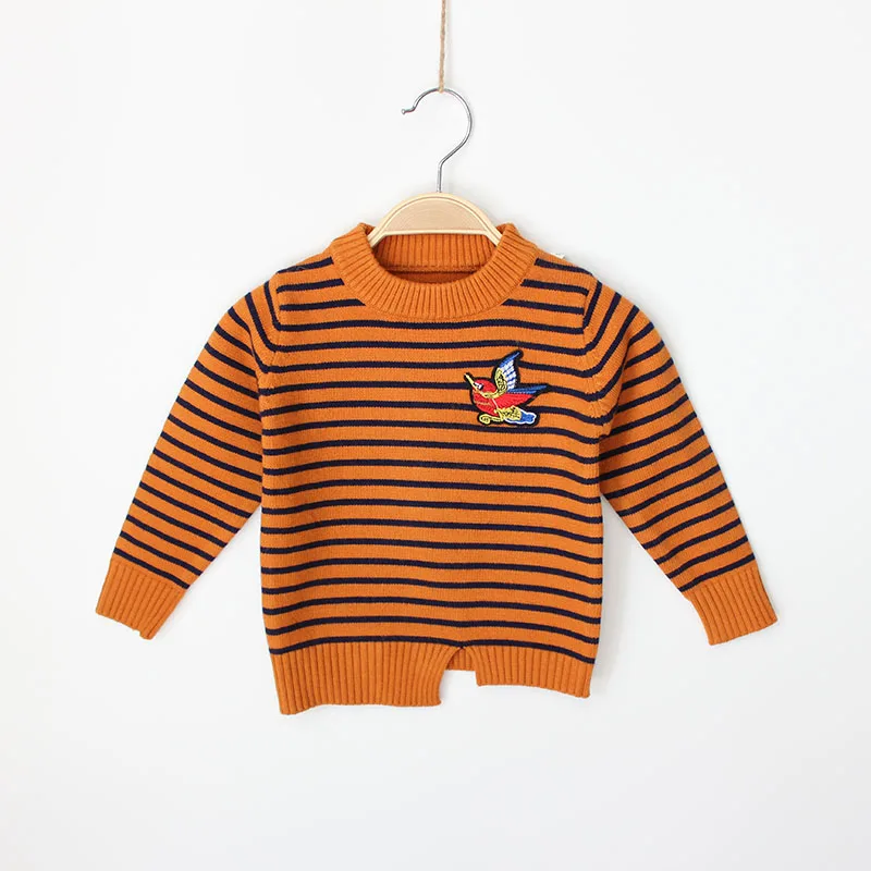 

New 2019 spring and autumn children sweaters boys and girls stripes knitted sweater baby cute bottom sweaters