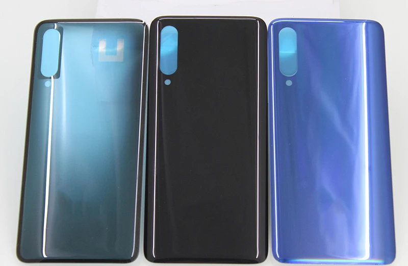 Для Xiaomi Mi 9 стеклянная задняя крышка батарейного отсека сзади Корпус дверные замки для Xiaomi Mi 9 Стекло задняя крышка батарейного отсека Ремонт запасных Запчасти+ 3 М клей