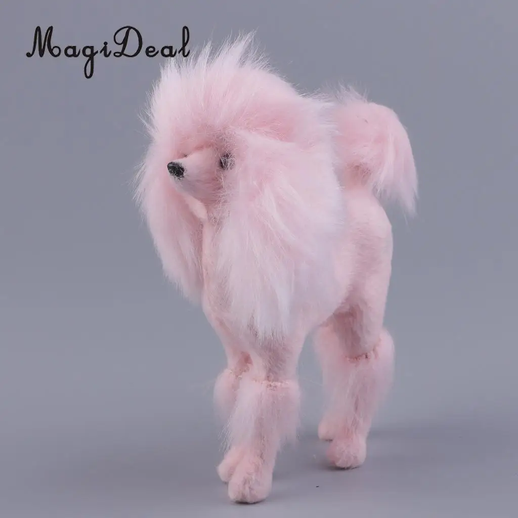 4 дюймов Очаровательная розовая фигурка пуделя щенок орнамент с изображением собак украшение для домашнего офиса