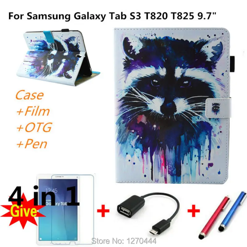 

Luxury Magnetic Cartoon Series Stand Leather case For Samsung Galaxy Tab S3 T820 T825 9.7 cover For Samsung Galaxy Tab S3 9.7