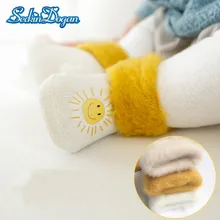 Meias Bebê SeckinDogan 3 Par Unisex Algodão Meias Moda Infantil Dos Desenhos Animados Recém-nascidos Sokken Inverno Quente Anti Deslizamento Meias Bebê menina
