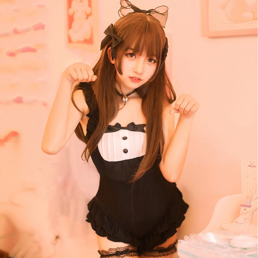 Kawaii Девушка Кот японский школьный купальник Косплей Sukumizu сексуальная милая