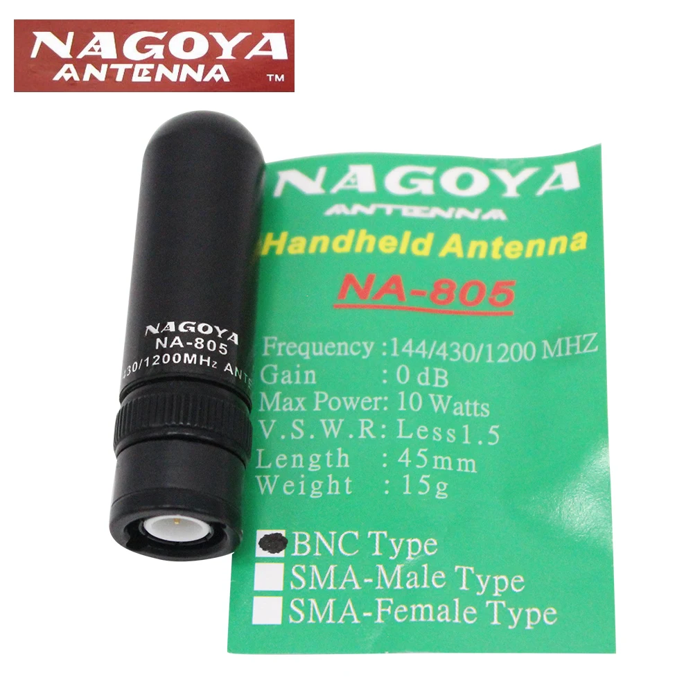 Оригинальная двухдиапазонная антенна nagya NA 805 BNC 144/430/1200 МГц 10 Вт для ICOM IC V8 V80 V82