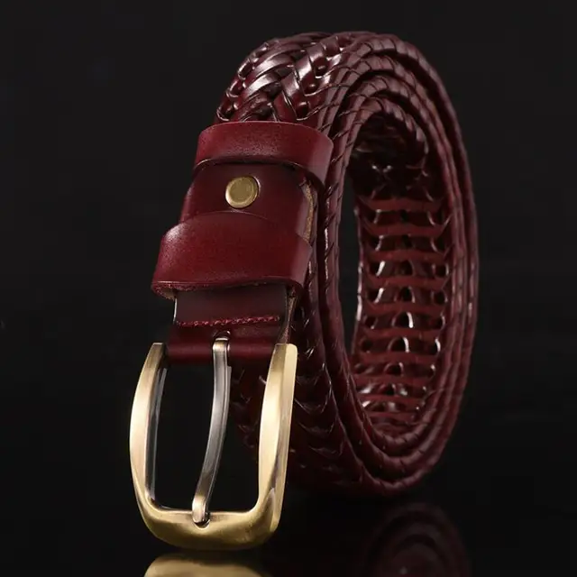 women Braided Belt For Men's Woven Belt Luxury Genuine Leather Cow Straps Hand Knitted Designer Men For Jeans Girdle Male belts men 4