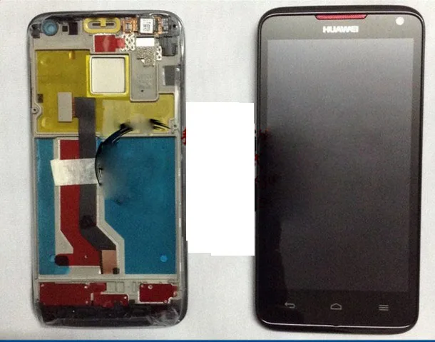 

LCD Screen with Touch Screen with Bezel frame for Huawei Ascend D D1 Quad XL U9510 U9510E U9500 Full Set black ,Original