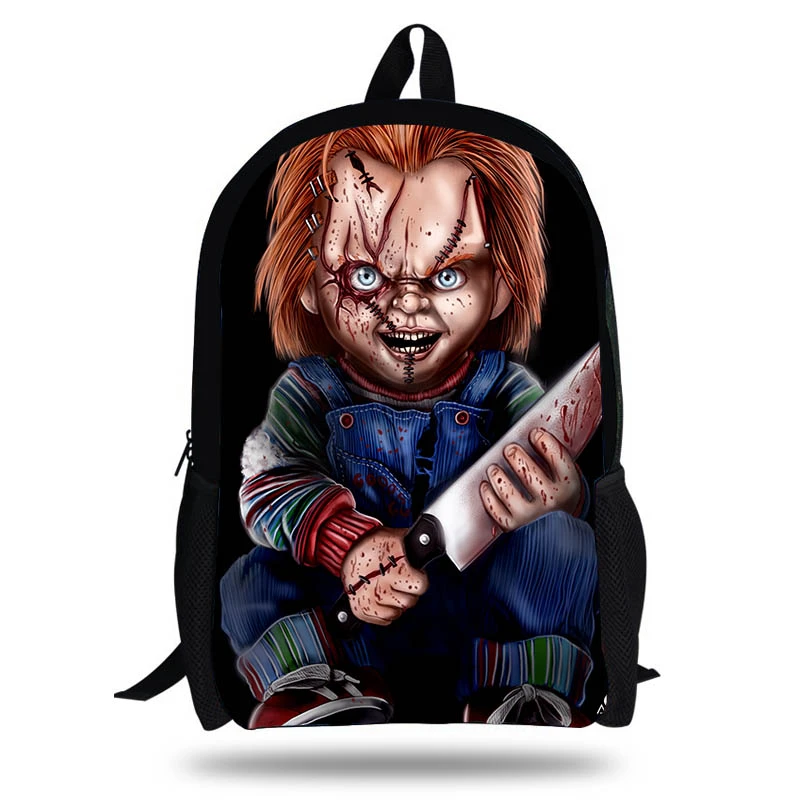 16 インチ最新ホラー人形チャッキー ソー人形印刷バックパックバッグ女の子のためカジュアルデイリーバックパック学生のための Backpacks Aliexpress