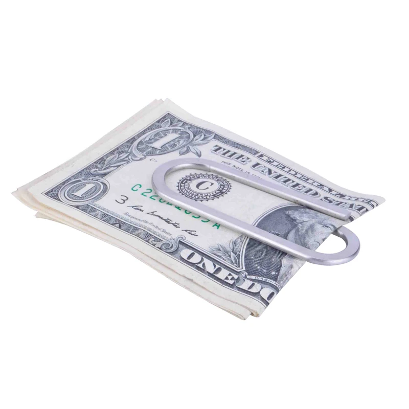Metal Paper Clips Money Clips Tri-fold Silver Cash Wallet Holder 